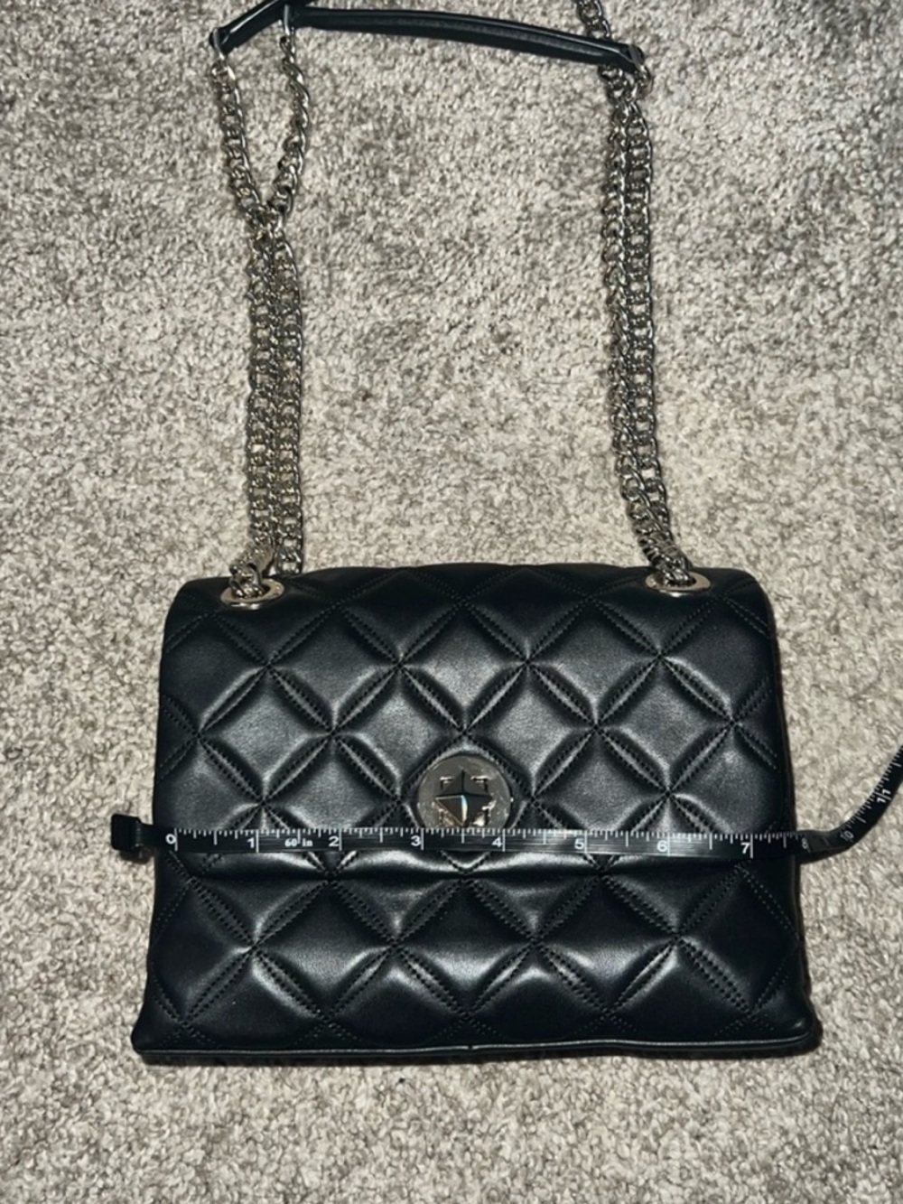 Kate Spade ♠️ Black Quilted Chain Crossbody Bag -
